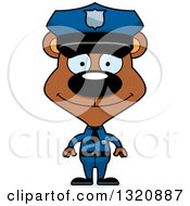 Poster, Art Print Of Cartoon Happy Brown Bear Police Officer