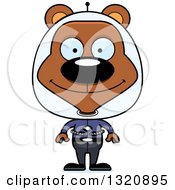 Poster, Art Print Of Cartoon Happy Brown Space Bear