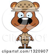 Cartoon Happy Brown Zookeeper Bear