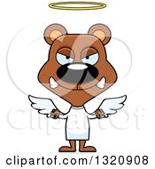 Poster, Art Print Of Cartoon Angry Brown Angel Bear