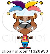 Poster, Art Print Of Cartoon Angry Brown Bear Jester