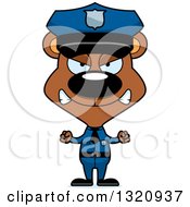 Poster, Art Print Of Cartoon Angry Brown Bear Police Officer