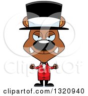 Clipart Of A Cartoon Angry Brown Bear Circus Ringmaster Royalty Free Vector Illustration