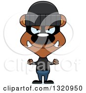Clipart Of A Cartoon Angry Brown Bear Robber Royalty Free Vector Illustration