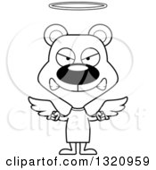 Poster, Art Print Of Cartoon Black And White Angry Angel Bear
