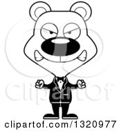 Poster, Art Print Of Cartoon Black And White Angry Bear Wedding Groom