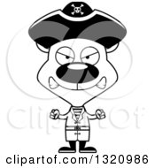 Poster, Art Print Of Cartoon Black And White Angry Pirate Bear