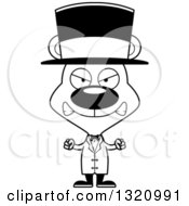 Lineart Clipart Of A Cartoon Black And White Angry Bear Circus Ringmaster Royalty Free Outline Vector Illustration