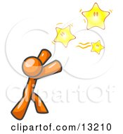 Orange Man Reaching For The Stars