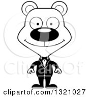 Poster, Art Print Of Cartoon Black And White Happy Bear Wedding Groom