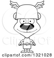Lineart Clipart Of A Cartoon Black And White Happy Bear Hermes Royalty Free Outline Vector Illustration
