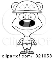 Poster, Art Print Of Cartoon Black And White Happy Zookeeper Bear