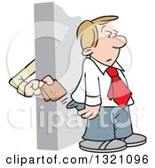 Cartoon Pick Pocket Thief Stealing A Wallet From An Unsuspecting White Business Man
