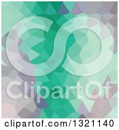 Poster, Art Print Of Low Poly Abstract Geometric Background Of Celadon Green