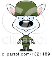 Clipart Of A Cartoon Happy Rabbit Soldier Royalty Free Vector Illustration