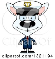 Clipart Of A Cartoon White Rabbit Captain Royalty Free Vector Illustration