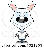 Clipart Of A Cartoon Happy White Rabbit Doctor Royalty Free Vector Illustration