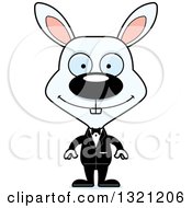 Poster, Art Print Of Cartoon Happy White Rabbit Groom