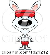 Cartoon Happy White Rabbit Lifeguard