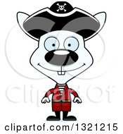 Poster, Art Print Of Cartoon Happy White Rabbit Pirate