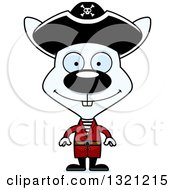 Clipart Of A Cartoon Happy White Rabbit Pirate Royalty Free Vector Illustration