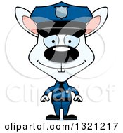Poster, Art Print Of Cartoon Happy White Rabbit Police Officer