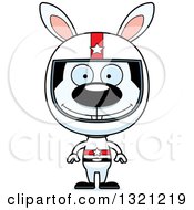 Poster, Art Print Of Cartoon Happy Rabbit Race Car Driver