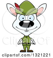 Clipart Of A Cartoon Happy Rabbit Robin Hood Royalty Free Vector Illustration