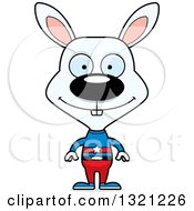Poster, Art Print Of Cartoon Happy White Rabbit Super Hero