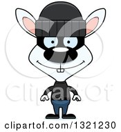 Clipart Of A Cartoon Happy White Rabbit Robber Royalty Free Vector Illustration