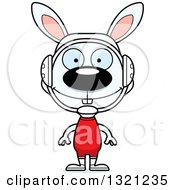 Clipart Of A Cartoon Happy Rabbit Wrestler Royalty Free Vector Illustration