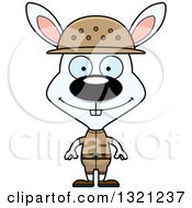 Clipart Of A Cartoon Happy White Rabbit Zookeeper Royalty Free Vector Illustration