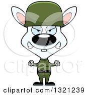 Clipart Of A Cartoon Mad Rabbit Soldier Royalty Free Vector Illustration