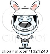 Clipart Of A Cartoon Mad Astronaut Rabbit Royalty Free Vector Illustration