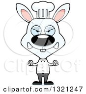 Clipart Of A Cartoon Mad White Rabbit Chef Royalty Free Vector Illustration
