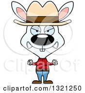 Poster, Art Print Of Cartoon Mad White Rabbit Cowboy