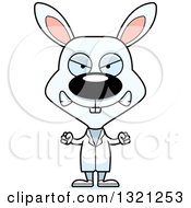 Clipart Of A Cartoon Mad White Rabbit Doctor Royalty Free Vector Illustration