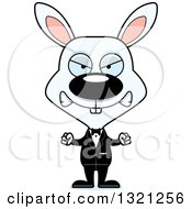 Clipart Of A Cartoon Mad White Rabbit Groom Royalty Free Vector Illustration