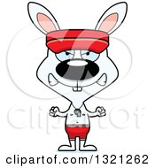 Clipart Of A Cartoon Mad White Rabbit Lifeguard Royalty Free Vector Illustration