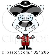 Poster, Art Print Of Cartoon Mad White Rabbit Pirate