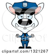 Poster, Art Print Of Cartoon Mad White Rabbit Police Officer