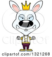 Clipart Of A Cartoon Mad White Rabbit Prince Royalty Free Vector Illustration