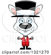 Clipart Of A Cartoon Mad White Rabbit Circus Ringmaster Royalty Free Vector Illustration