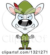 Clipart Of A Cartoon Mad Rabbit Robin Hood Royalty Free Vector Illustration