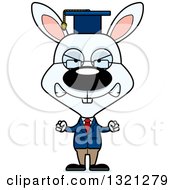 Poster, Art Print Of Cartoon Mad White Rabbit Professor