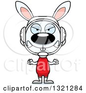 Clipart Of A Cartoon Mad Rabbit Wrestler Royalty Free Vector Illustration