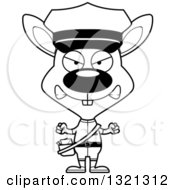 Lineart Clipart Of A Cartoon Black And White Mad Rabbit Mail Man Royalty Free Outline Vector Illustration