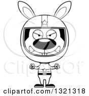 Poster, Art Print Of Cartoon Black And White Mad Rabbit Race Car Driver
