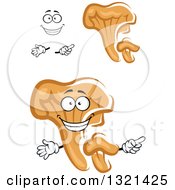 Clipart Of A Face Hands And Chanterelle Mushrooms Royalty Free Vector Illustration