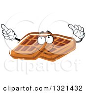 Cartoon Waffle Character Holding Up Fingers